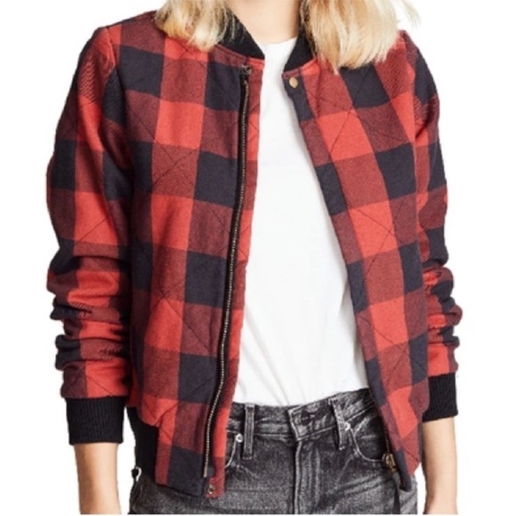 NSF Jackets & Blazers - NSF Quilted Plaid Bomber Jacket
